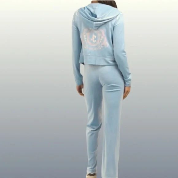 NWT Iconic Juicy Couture “Bling” Velour Tracksuit Pant and Matching Jacket - Picture 3 of 8